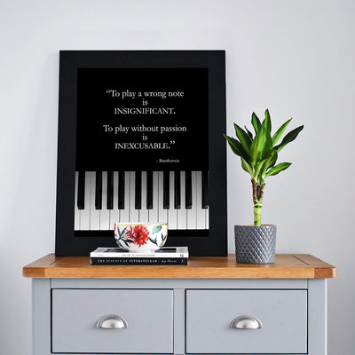 Beethoven Quotes Wall Art-"To Play w/o Passion is INEXCUSABLE"- 8 x 10"