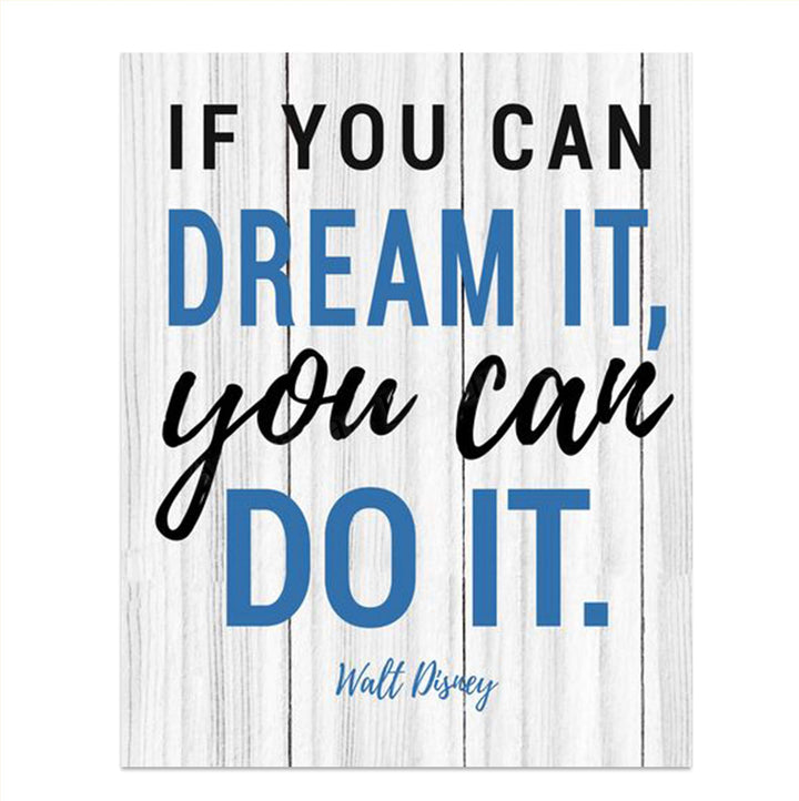 Walt Disney Quotes Wall Art- ?If You Can Dream It, You Can Do It!?- 8 x 10" Rustic Wood Sign Replica Print- Ready to Frame. Home D?cor- Office D?cor. Perfect Gift for Motivation &amp; Inspiration.