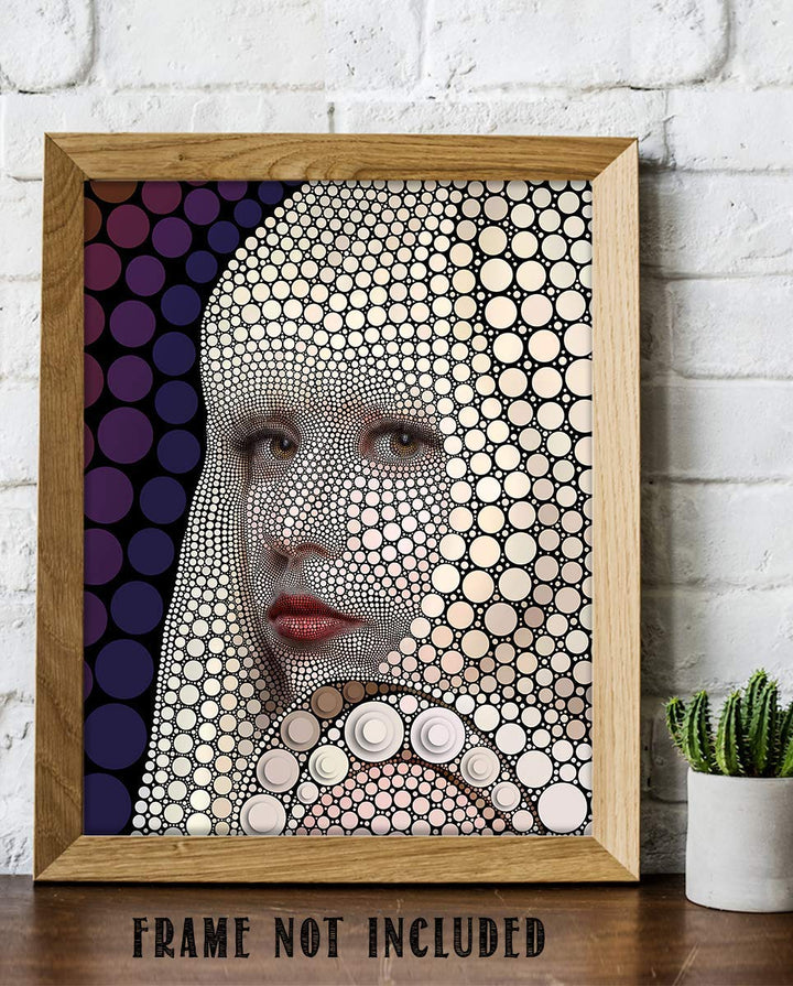 Lady GaGa- Abstract Portrait Print- 8 x 10"-"Portrait of Circles"- Wall Art Print-Ready to Frame. Modern Home D?cor- Office D?cor. Perfect Gift for Musicians, Lady Ga Ga Fans &amp; Abstract Inspiration.