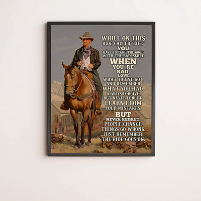 "On This Ride Called Life-Take the Good With the Bad" Inspirational Wall Art-11x14"