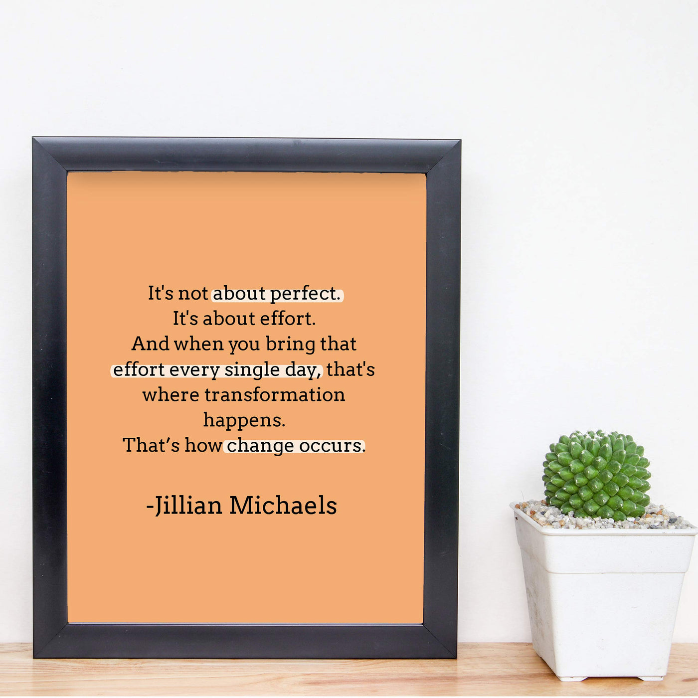 ?It's Not About Perfect-It's About Effort?-Motivational Quotes Wall Art-8 x 10" Exercise-Fitness Print-Ready to Frame. Modern Typographic Design. Home-Office-Gym Decor. Perfect Sign for Motivation!