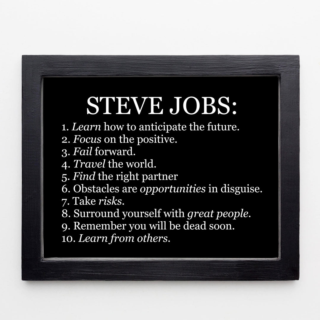 Steve Jobs Quotes-"Focus on the Positive" Motivational Success Quote Wall Art-10 x 8" Inspirational Typography Print-Ready To Frame. Modern Home-Office-School-Dorm Decor. Great Gift for Motivation!