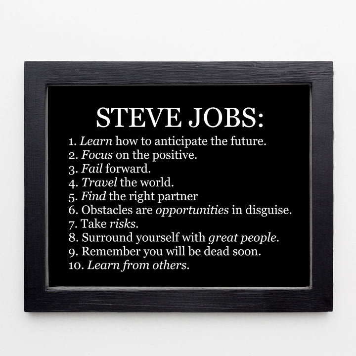 Steve Jobs Quotes-"Focus on the Positive" Motivational Success Quote Wall Art-10 x 8" Inspirational Typography Print-Ready To Frame. Modern Home-Office-School-Dorm Decor. Great Gift for Motivation!
