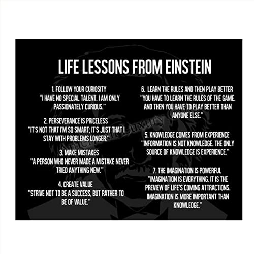 Einstein Quotes Wall Art-"Logical Life Lessons"- 8 x 10"