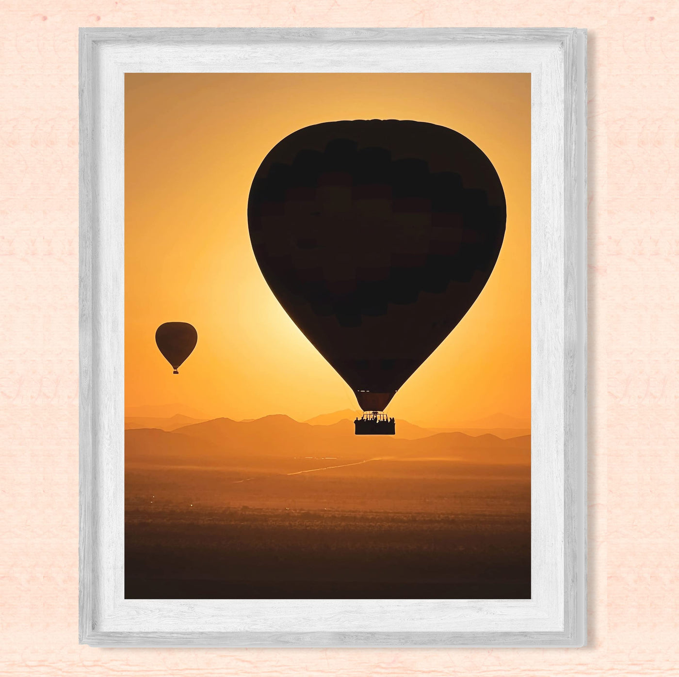 Sunset Hot Air Balloon Ride- Inspirational Wall Art -8 x 10" Balloons Picture Print -Ready to Frame. Perfect Decoration for Home-Office-Studio-Classroom Decor. Great Gift for Flight Enthusiasts!
