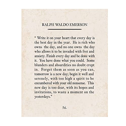 "Write It On Your Heart"- Ralph Waldo Emerson Poem Page Print- 8 x 10"