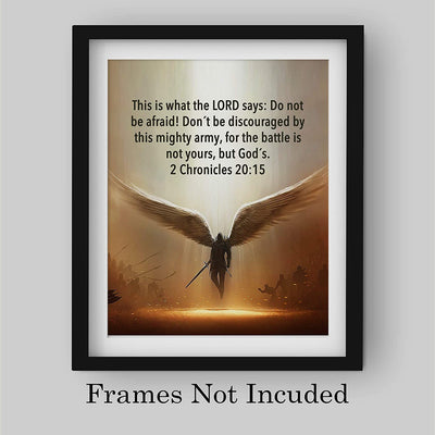 "The Battle Is Not Yours, But God's"-2 Chronicles 20:15-Bible Verse Wall Art -8x10"