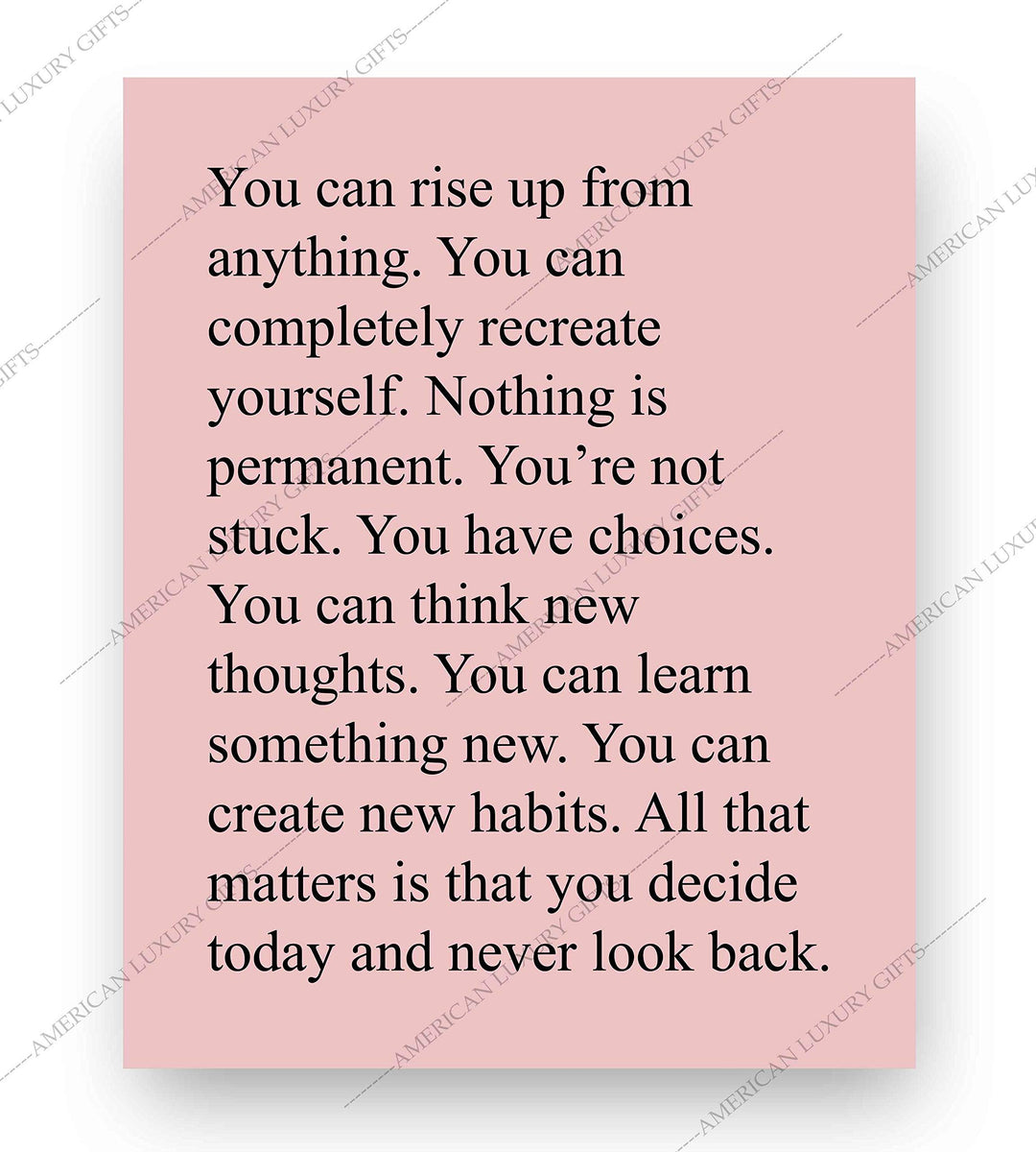 You Can Rise Up From Anything Motivational Quotes Wall Art -8 x 10" Modern Typographic Poster Print-Ready to Frame. Inspirational Home Office Dorm Decor. Perfect Sign for Classroom Motivation!
