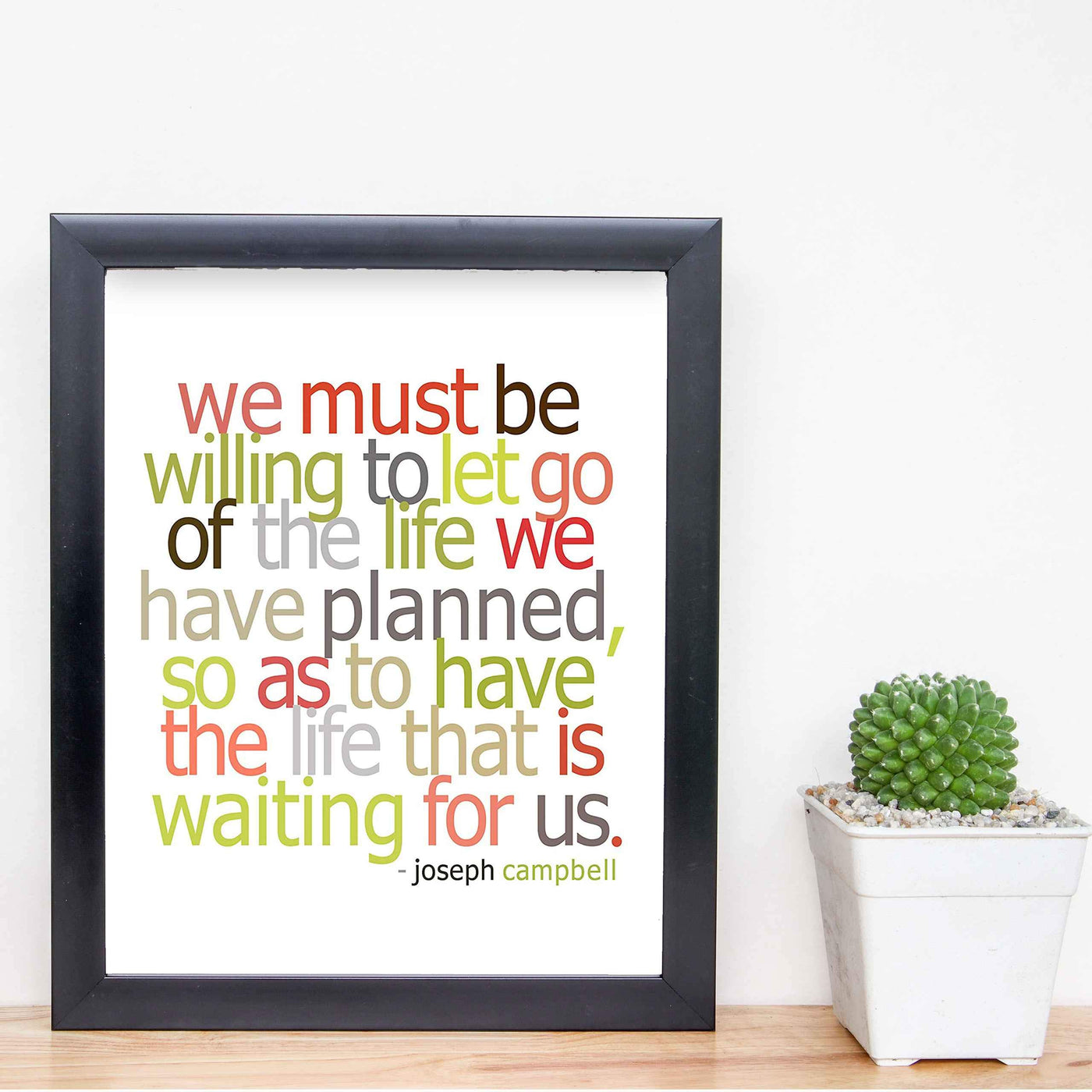 Must Be Willing to Let Go of the Life We Planned-Joseph Campbell Quotes Wall Sign -8x10" Inspirational Wall Art Print-Ready to Frame. Modern Typographic Design. Home-Office-School-Motivation Decor.