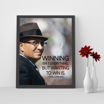 Winning Isn't Everything Motivational Vince Lombardi Quotes Wall Art -8 x 10" Inspirational Picture Print -Ready to Frame. Home-Coach Office-Gym-Locker Room Decor. Great Gift for All Coaches!