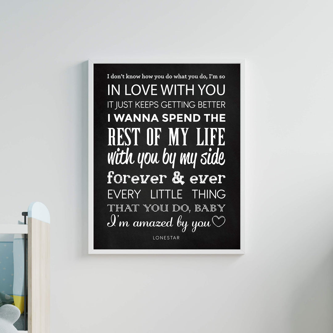 When I’m Feeling &TheThings I Love About Baby, I'm Amazed By You Song Lyric Wall Art -11 x 14