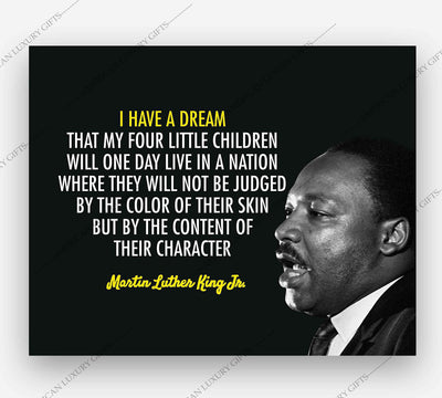 Martin Luther King Jr. Quotes-"I Have A Dream"-10 x 8" Silhouette Wall Art Print-Ready to Frame. Inspirational Home-Office-School-Library Decor. Perfect Gift for MLK Fans. Great Historical Reminder!