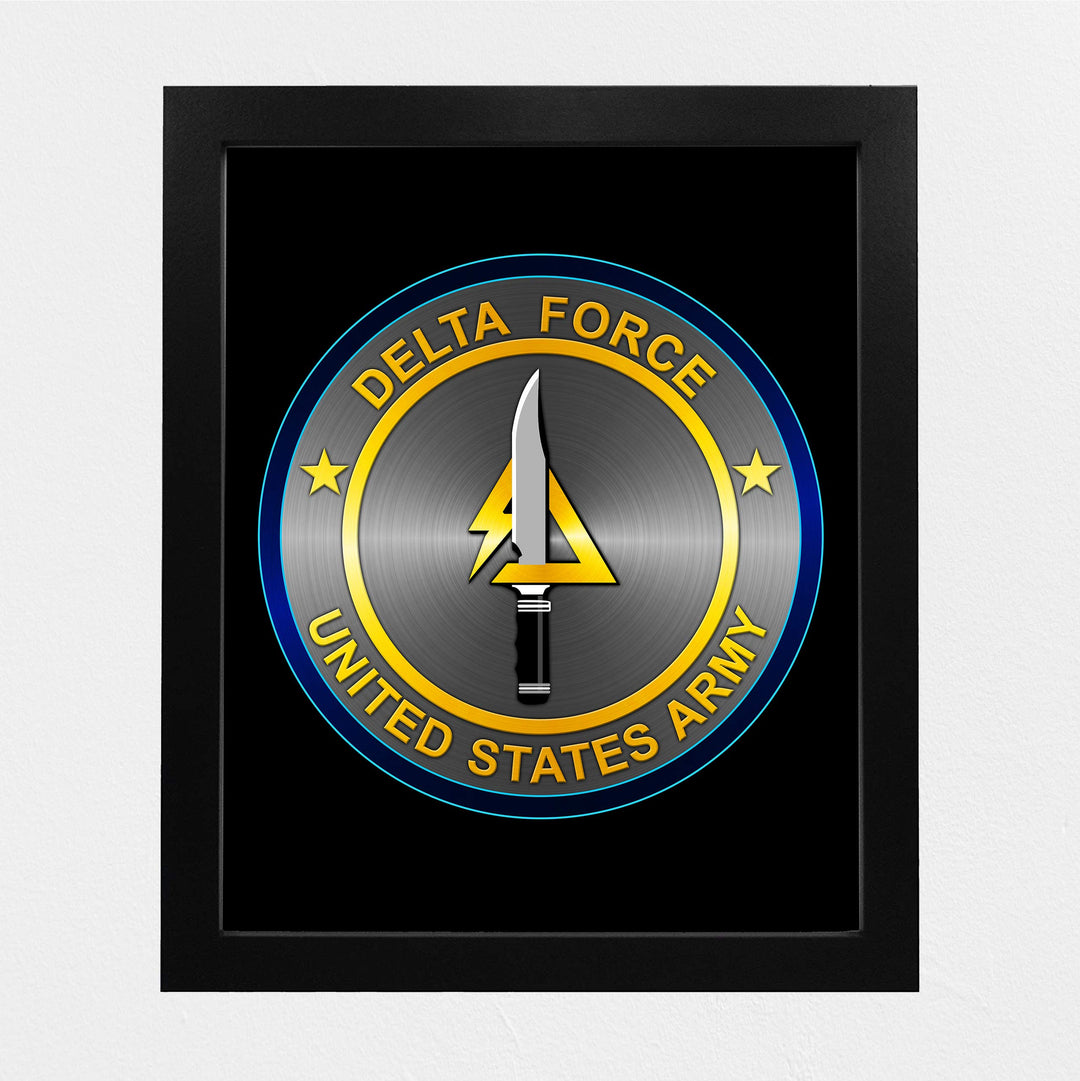 United States Army Delta Force Logo Poster Print- 8 x 10"- Wall Art Print- Ready to Frame. Patriotic Home-Office-Military Decor. Perfect Gift for Those Who Served. Display Your Pride- Go Army!