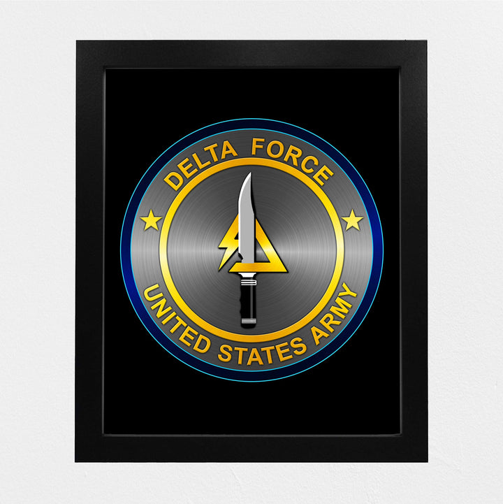 United States Army Delta Force Logo Poster Print- 8 x 10"- Wall Art Print- Ready to Frame. Patriotic Home-Office-Military Decor. Perfect Gift for Those Who Served. Display Your Pride- Go Army!