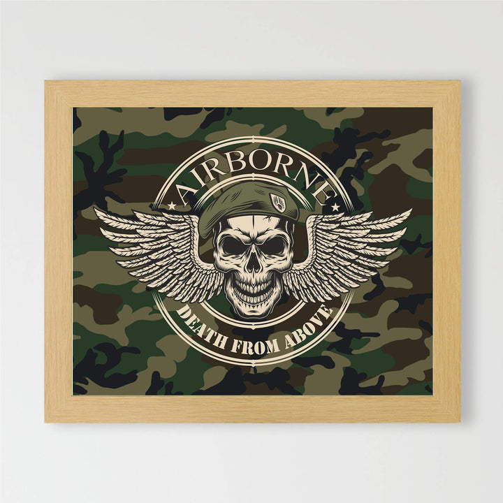 United States Army Airborne Logo"Death From Above"-10x8"-USA Military Wall Art Print-Ready to Frame. Patriotic Home-Office-School Decor. Great Gift for Soldiers-Veterans. Display Your Pride-Go Army!