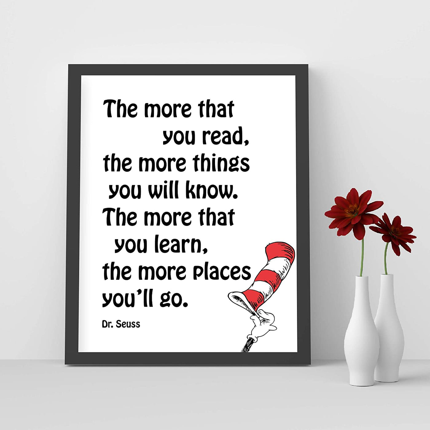 Dr. Seuss Quotes Wall Art-“The More You Read-More Things You'll Know”-8 x 10"