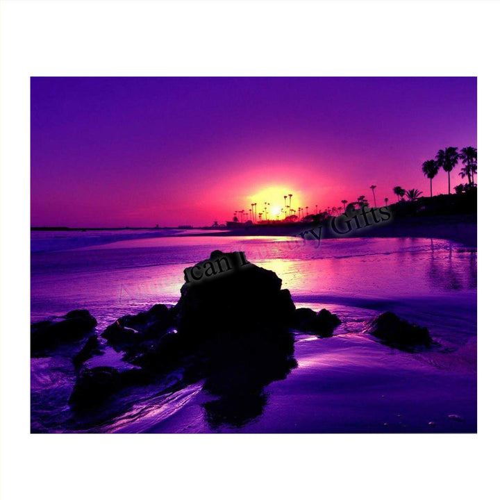 Sunset On the Coast in Purple- 8 x 10-Wall Art Print- Ready to Frame. Beautiful Beach D?cor- Tropical Island Beach Sunsets Make the Perfect Art for Any Room. Great Gift for Beach Pictures Wall Art.
