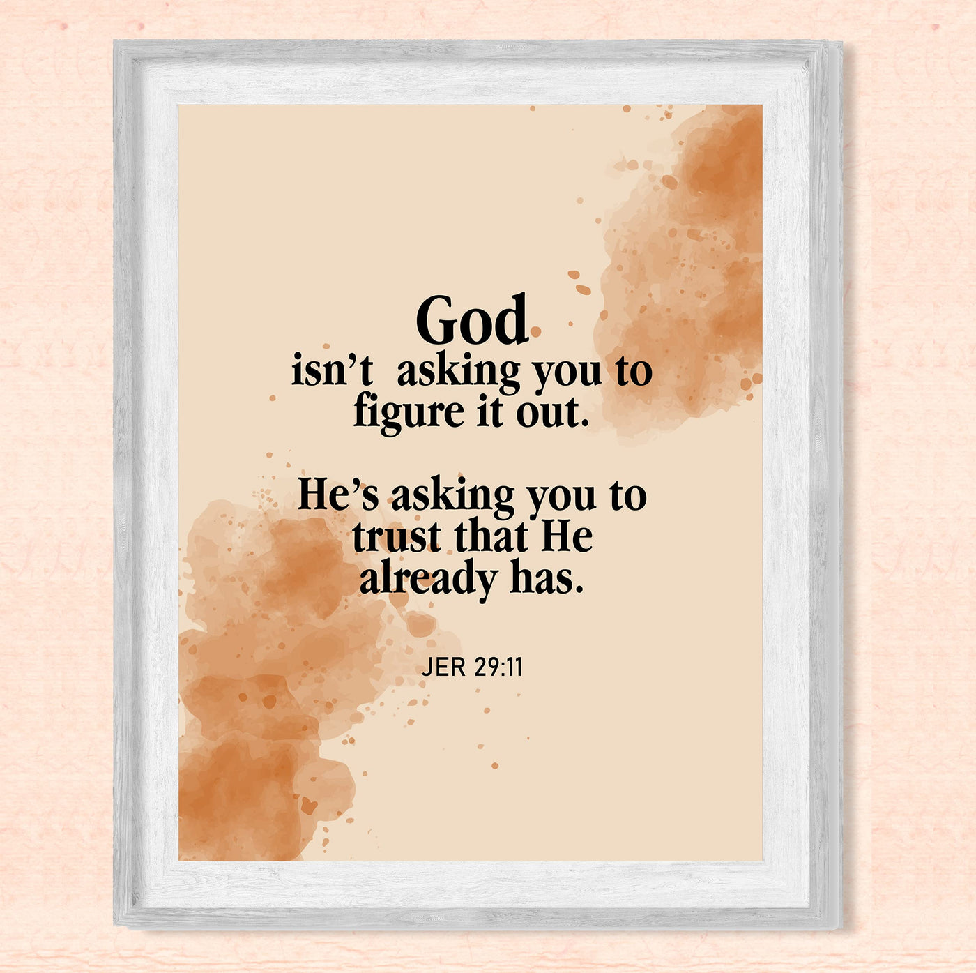 God Isn't Asking You to Figure It Out- Jeremiah 29:11- Christian Wall Decor- 8x10"- Scripture Wall Art Print- Ready to Frame. Home-Office Decor Great Christian Gift & Assurance to Keep the Faith!