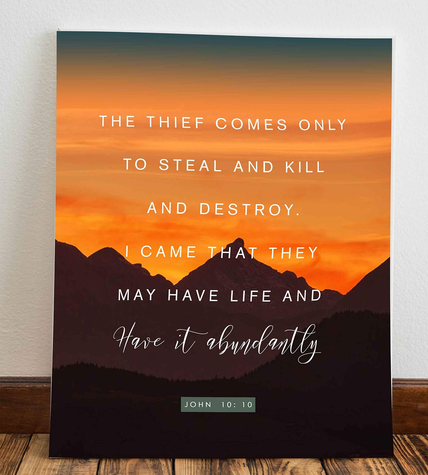 I Came That They May Have Life John 10:10- Bible Verse Wall Art- 8x10" - Scripture Wall Print-Ready to Frame. Inspirational Home-Office-Church D?cor. Beautiful Christian Art Gift. Empowering Verse!