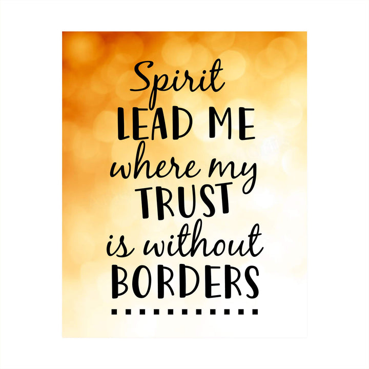 Spirit Lead Me Where My Trust Is Without Borders Song Lyrics Art -8 x 10" Typographic Music Wall Print-Ready to Frame. Home-Office-Studio Decor. Perfect Christian Gift for Hillsong UNITED Fans!