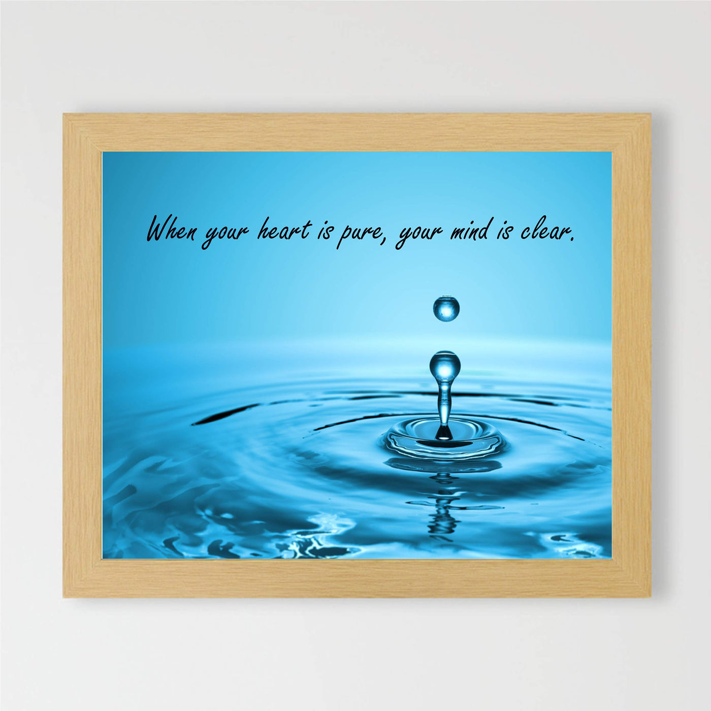?When Your Heart Is Pure, Your Mind Is Clear?-Spiritual Quotes Wall Art - 10 x 8" Inspirational Poster Print-Ready to Frame. Home-Office-Yoga Studio-Spa Decor. Great Zen Reminder for Relaxation!
