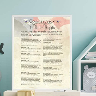 "Constitution of the USA & Bill of Rights"- Patriotic Poster Print. 11 x 14"