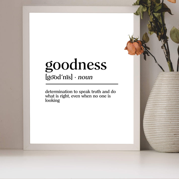 Definition of Goodness Inspirational Christian Wall Art-8 x 10" Typographic"Gifts of the Spirit" Print-Ready to Frame. Motivational Home-Office-Church-Sunday School Decor. Great Religious Gift!