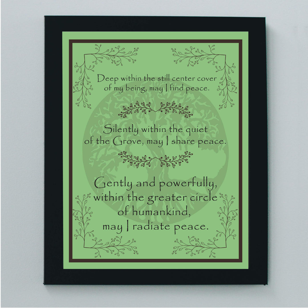 Deep Within the Still Center-May I Find Peace- Inspirational Meditation Wall Art -8 x 10" Spiritual Art Print w/Tree of Life Image-Ready to Frame. Home-Office-Yoga Studio-Spa Decor. Great Gift!