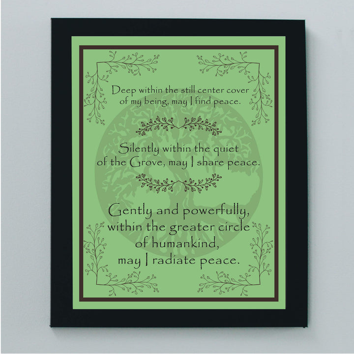Deep Within the Still Center-May I Find Peace- Inspirational Meditation Wall Art -8 x 10" Spiritual Art Print w/Tree of Life Image-Ready to Frame. Home-Office-Yoga Studio-Spa Decor. Great Gift!