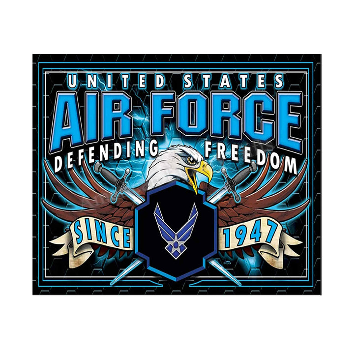 U.S. Air Force War Eagle Poster Print- 10 x 8"- Airmen Wall Art Prints-Ready To Frame."Defending Freedom Since 1947". Home-Office-Military Decor. Great Gift to Display Airman&