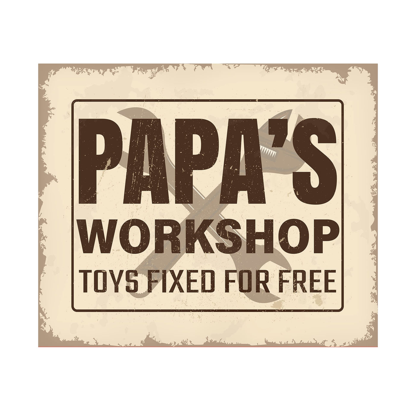 Papa's Tool Shop-Toys Fixed for Free Funny Garage Sign -10 x 8" Rustic Tool Wall Art Print-Ready to Frame. Humorous Decor for Home-Garage-Shop. Fun Man Cave Accessories. Great Gift for Dad-Grandpa!