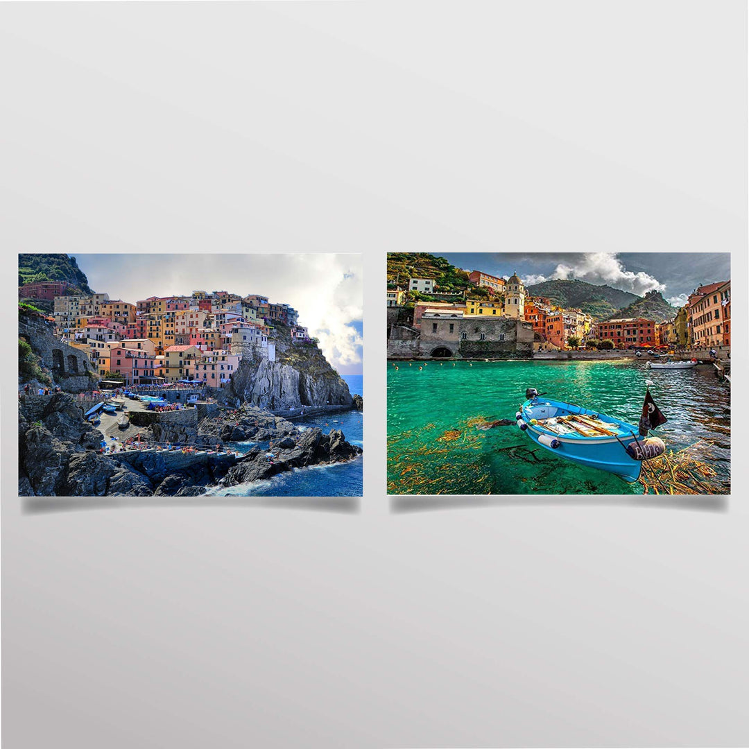 Mediterranean Cities by the Sea- 2 Image Set Wall Art - 8 x 10"s Prints Art- Ready to Frame. Home D?cor, Office D?cor or Wall Art for Living Room. Beautiful Italian Sea City Images &amp; Pictures.