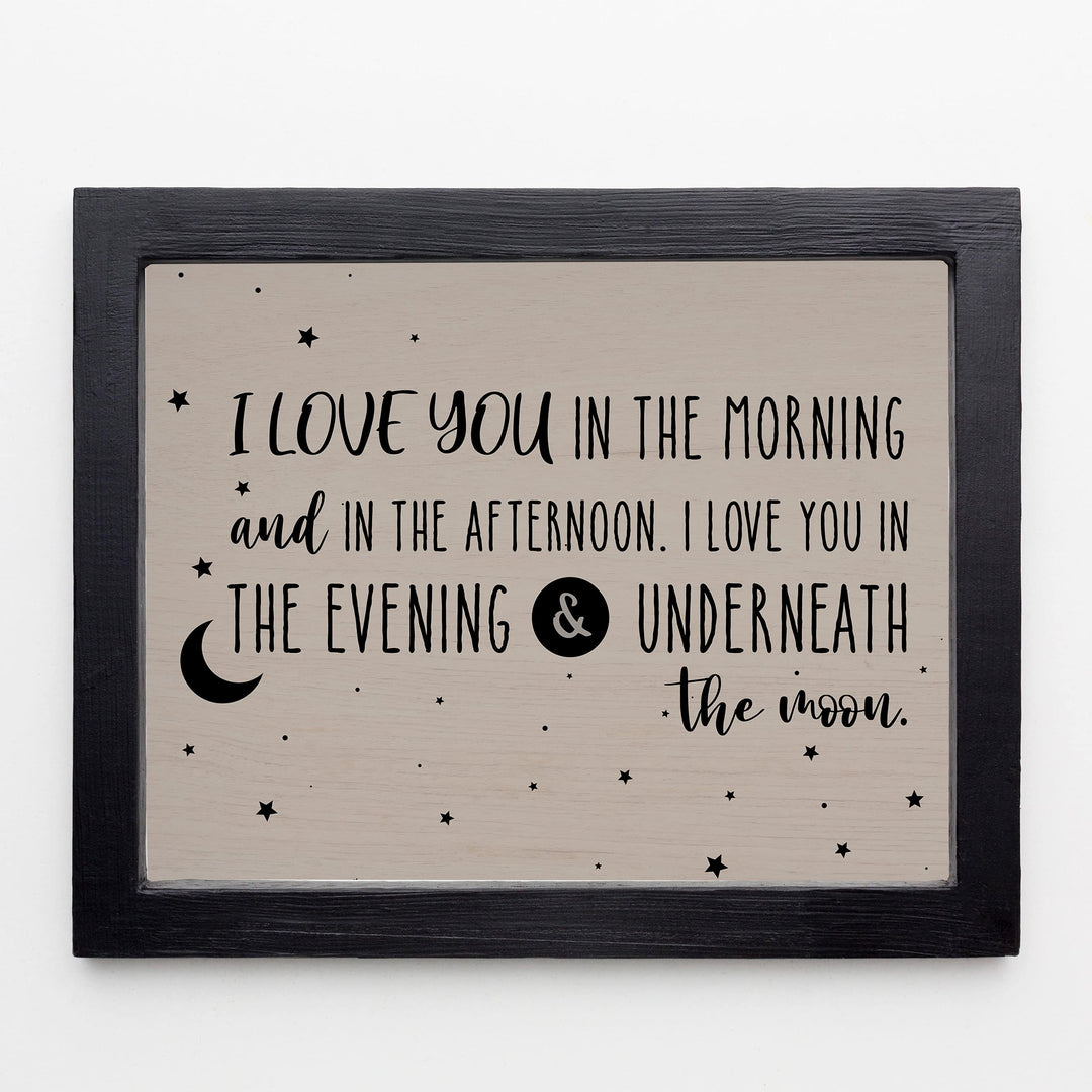 I Love You In the Morning &amp; In the Afternoon Inspirational Song Lyrics Wall Art -10x8" Nursery Rhymes Wall Print-Ready to Frame. Farmhouse Decor for Home-Nursery-Kids Bedroom-Play Room. Great Gift!