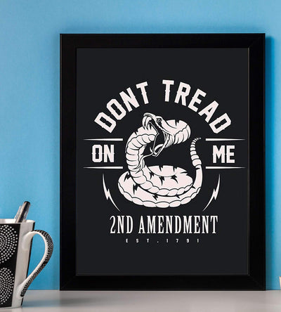 Don't Tread On Me-2nd Amendment est. 1791-8 x 10" Patriotic Wall Decor-Ready To Frame. Pro-Constitutional Poster Print. Modern Typographic Decor for Home-Office-Garage-Military-Gun Shop. Great Gift!