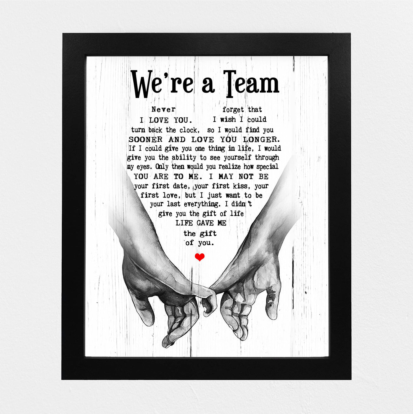 "We're A Team" Wedding Quotes Wall Art Decor -8 x 10" Inspirational Love & Marriage Print -Ready to Frame. Romantic Wedding Table & Anniversary Gift for Husband, Wife, Newlyweds & Couples!