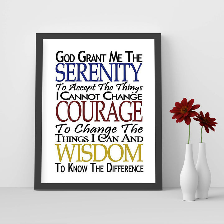 SERENITY PRAYER (M)- 8 x 10"- Art Poster Print- Scripture Wall Art- Modern Typographic Design-Ready to Frame. Home- Church- Office D?cor- Christian Gifts. Inspiring &amp; Encouraging Verse for All.