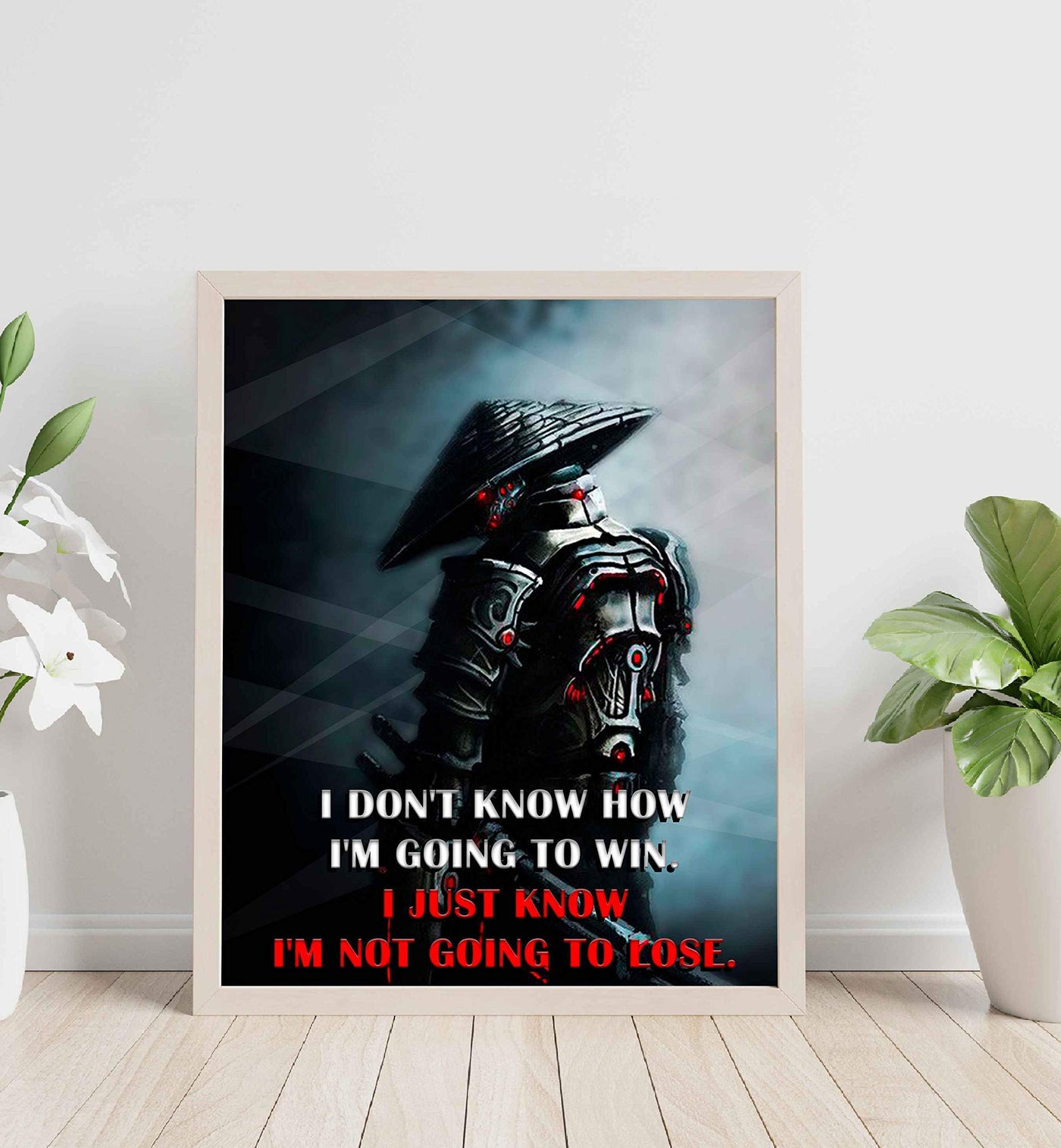 Not Going to Lose- Motivational Quotes Wall Art Sign- 8 x 10" -Fierce Inspirational Poster Print w/Warrior Image-Ready to Frame. Perfect Home-Gym-Office-Game Room-Cave Decor. Great Gift for Gamers!