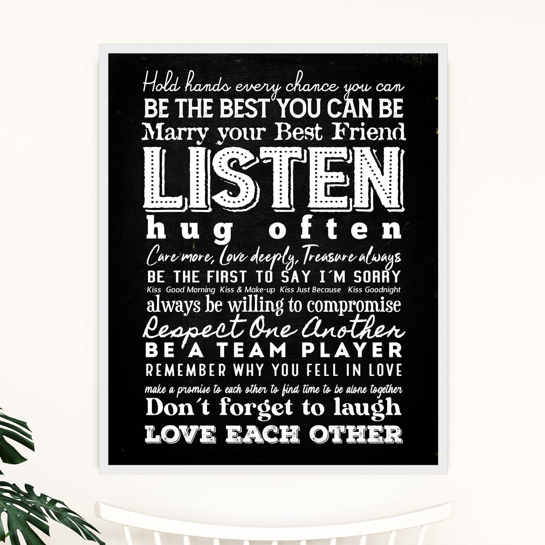 "Marry Your Best Friend" Love Quotes Wall Art Decor -11 x 14" Inspirational Marriage Poster Print-Ready to Frame. Romantic Wedding &amp; Anniversary Gift for Husband, Wife &amp; Newlyweds.