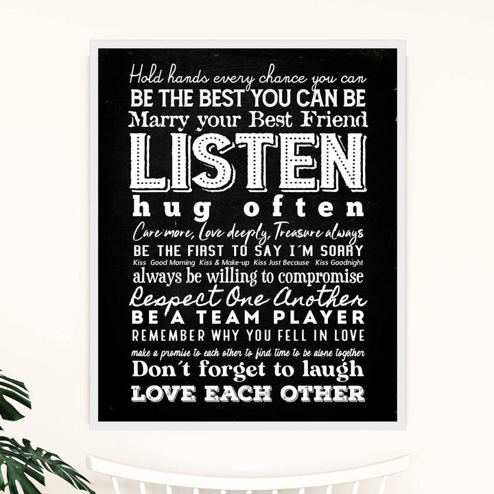 "Marry Your Best Friend" Love Quotes Wall Art Decor -11 x 14" Inspirational Marriage Poster Print-Ready to Frame. Romantic Wedding &amp; Anniversary Gift for Husband, Wife &amp; Newlyweds.