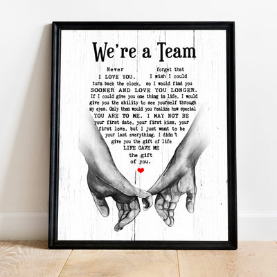 "We're A Team" Wedding Quotes Wall Art Decor -8 x 10" Inspirational Love & Marriage Print -Ready to Frame. Romantic Wedding Table & Anniversary Gift for Husband, Wife, Newlyweds & Couples!