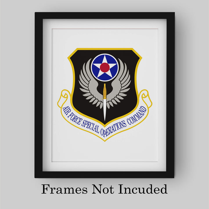 US Air Force Special Operations Command Logo- 8 x 10"- Military Wall Art Print- Ready to Frame. Patriotic Home-Office-Bar-Cave-Lodge Decor. Perfect Gift for Those Who Served. Display Your Pride!