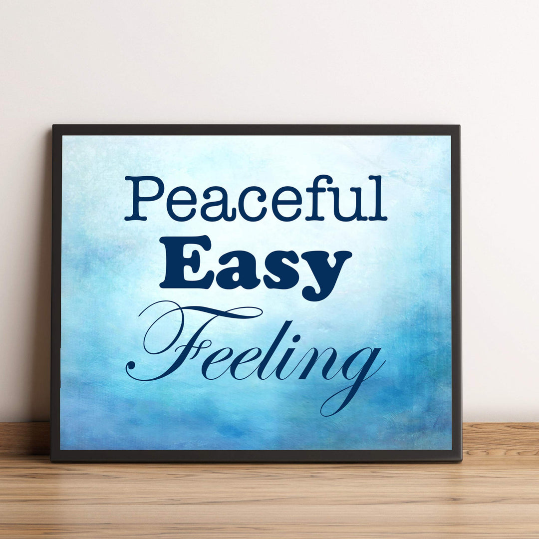 The Eagles-"Peaceful Easy Feeling"-Song Lyrics Art Print -10 x 8" Wall Print-Ready To Frame. Typographic Music Poster Print For Home-Studio-Bar-Cave Decor. Perfect Gift for All Rock Music Fans!