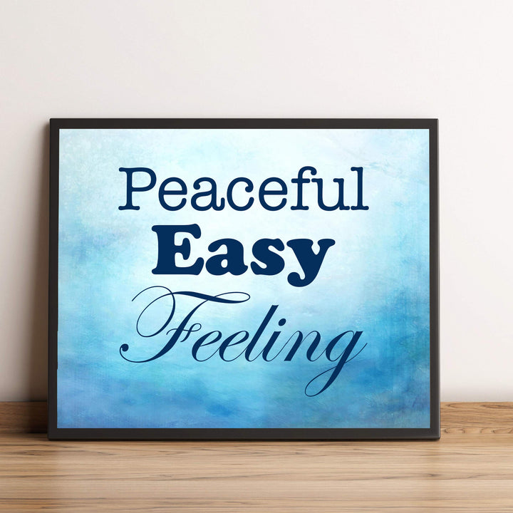 The Eagles-"Peaceful Easy Feeling"-Song Lyrics Art Print -10 x 8" Wall Print-Ready To Frame. Typographic Music Poster Print For Home-Studio-Bar-Cave Decor. Perfect Gift for All Rock Music Fans!