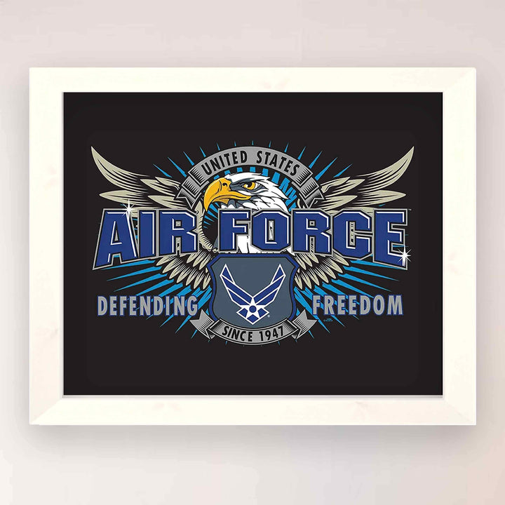 U.S. Air Force Emblem Poster Print- 10 x 8"- USAF Airmen&