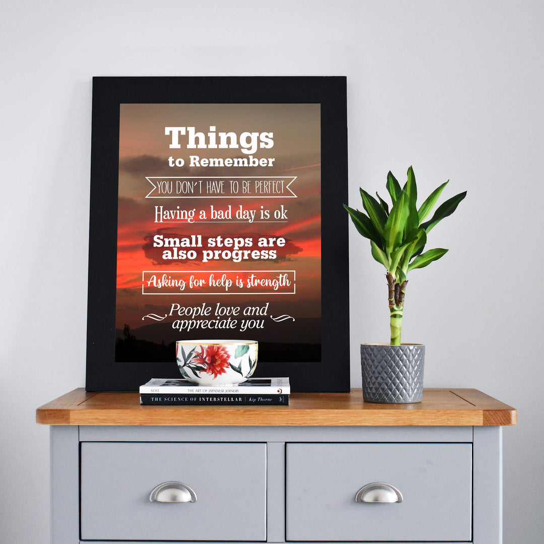 Things to Remember-Make Life Better-Wall Art Sign- 8 x 10" Inspirational Sunset Print-Ready to Frame. Motivational Print for Home-Office-School-Dorm Decor. Great Reminders for Inspiration!