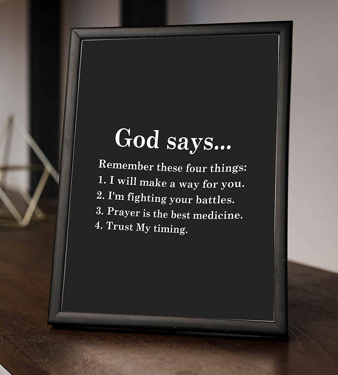 “God Says-Remember These Four Things" Inspirational Wall Print-8 x 10"