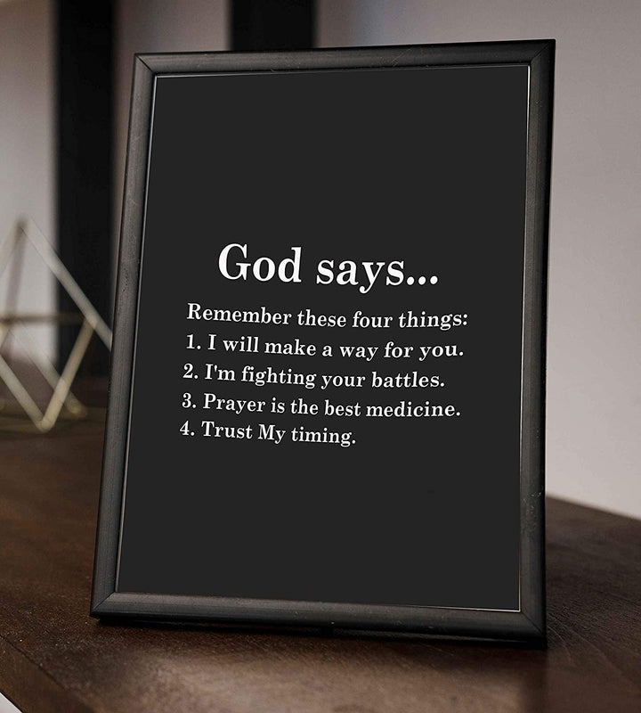 “God Says-Remember These Four Things" Inspirational Wall Print-8 x 10"