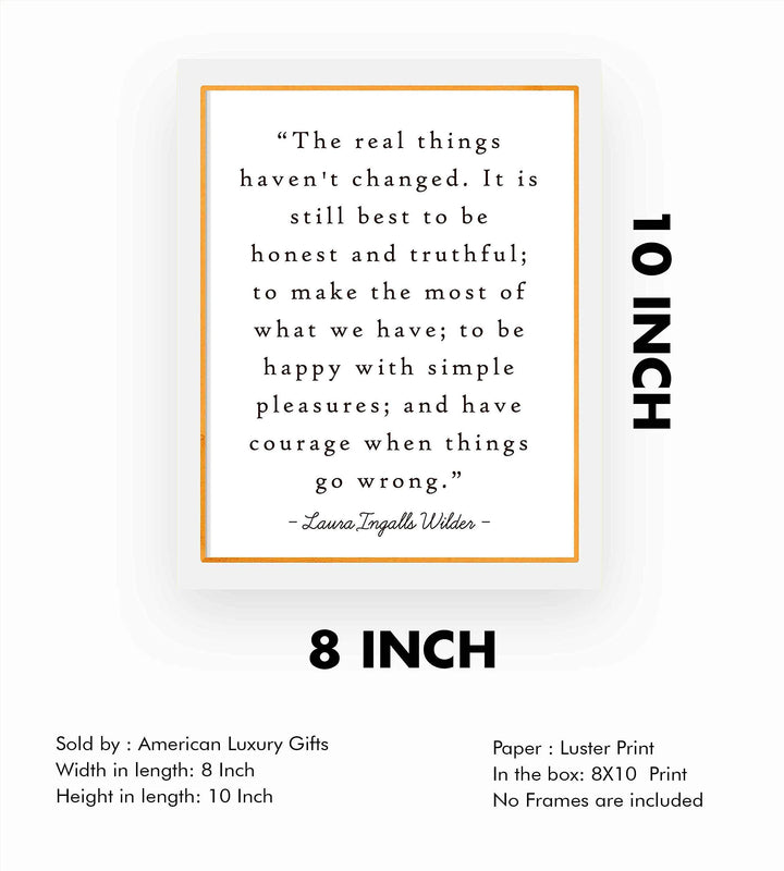 Laura Ingalls Wilder Quotes-"The Real Things Haven&