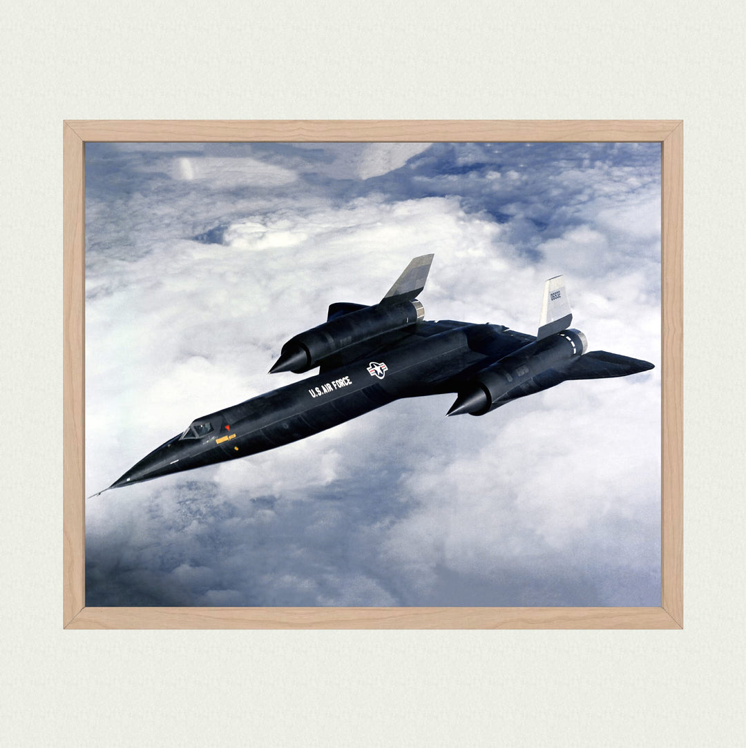 Lockheed SR-71 Blackbird Fighter Jet -10 x 8" US Air Force - American Military Aircraft Wall Print -Ready to Frame. Home-Office-Garage-Shop-Cave Decor! Great Gift for Active Duty Military &amp; Veterans!