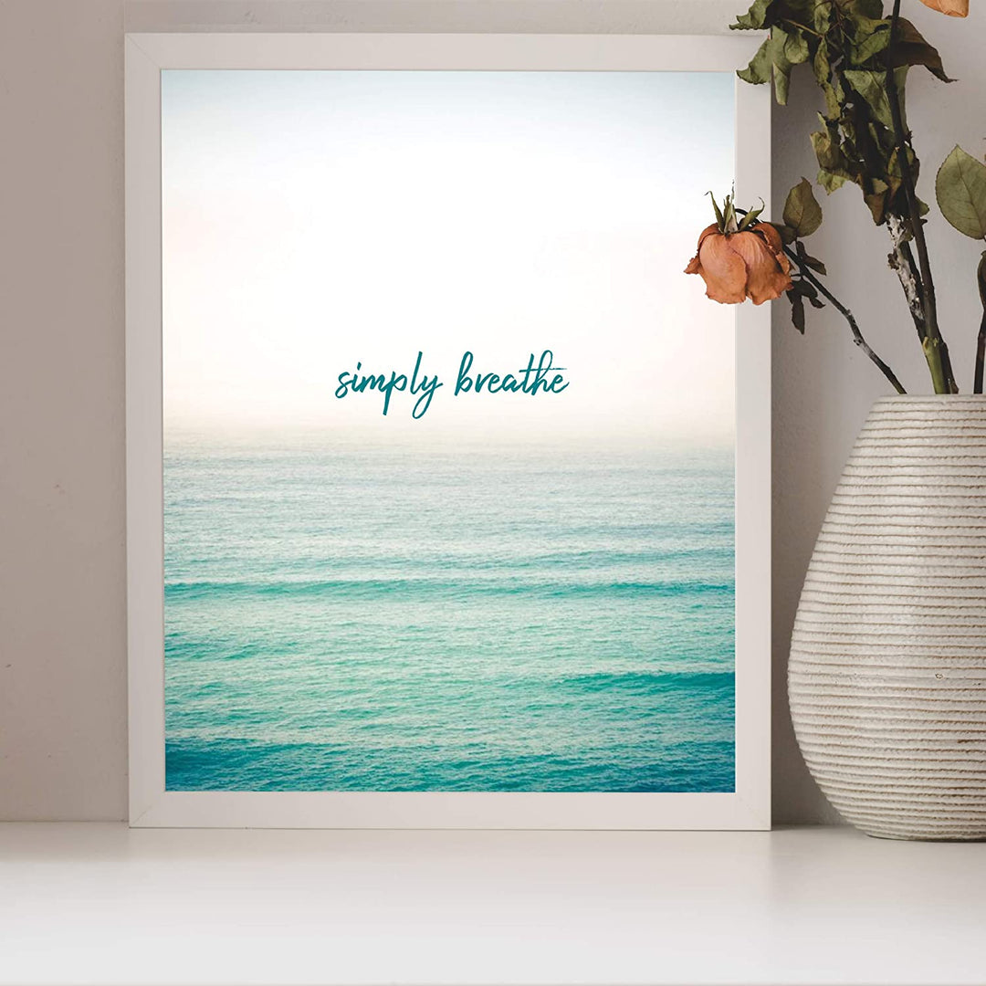 "Simply Breathe"-Spiritual Quotes Wall Art-8 x 10"